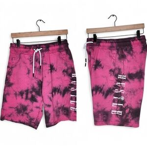 Supply and Demand Tie Dye Hustle Sweat Shorts in Pink Size S